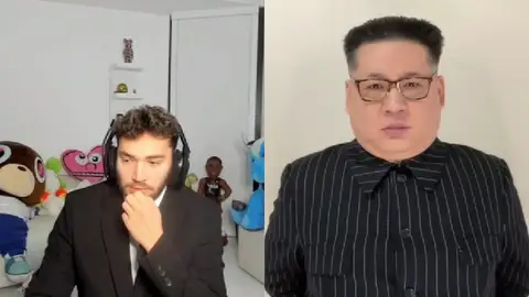 Adin Ross durante su entrevista al 'doble' de Kim Jong-Un. Adin Ross durante su entrevista al 'doble' de Kim Jong-Un.