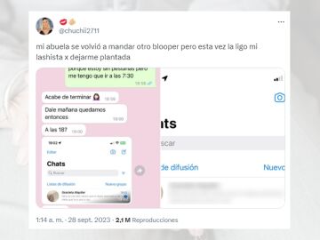 Tuit sobre el mensaje viral de una abuela muy protectora con su nieta.