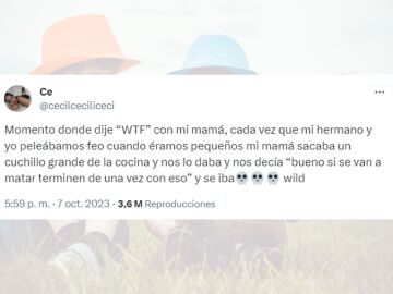 Tuit viral sobre la madre de la chica y su m&eacute;todo para dejar que ella y su hermano pelearan.