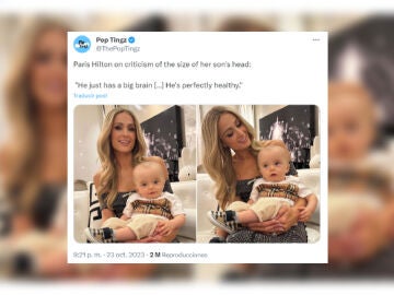 Tuit sobre Paris Hilton y su hijo.