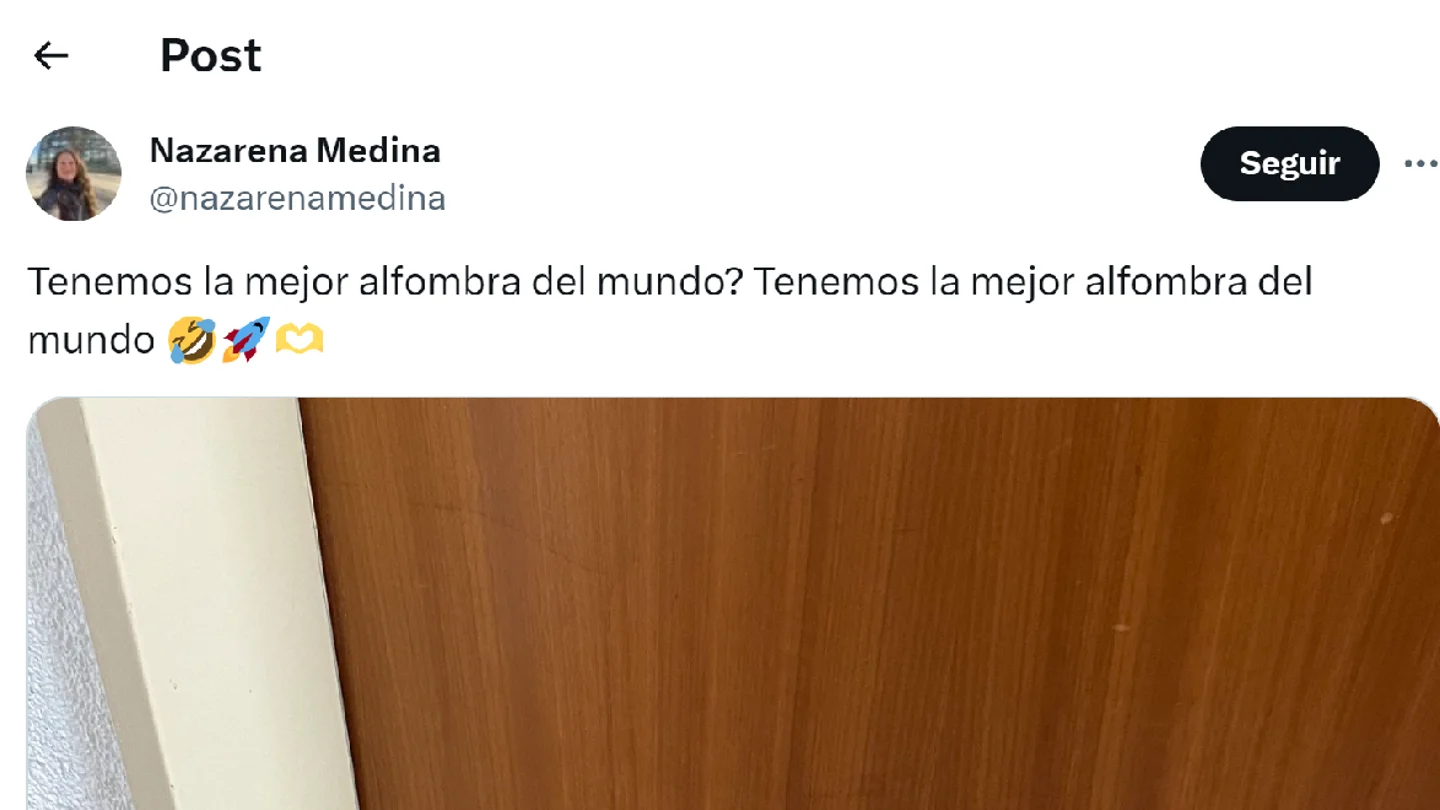 Pantallazo del tuit de @nazarenamedina Pantallazo del tuit de @nazarenamedina