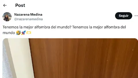 Pantallazo del tuit de @nazarenamedina Pantallazo del tuit de @nazarenamedina