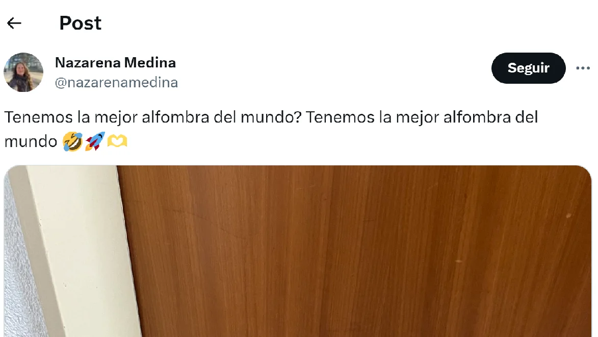 Pantallazo del tuit de @nazarenamedina Pantallazo del tuit de @nazarenamedina