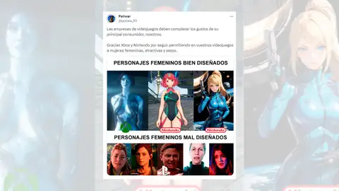 Tuit viral sobre la sexualización de los personajes femeninos en los videojuegos. Tuit viral sobre la sexualización de los personajes femeninos en los videojuegos.
