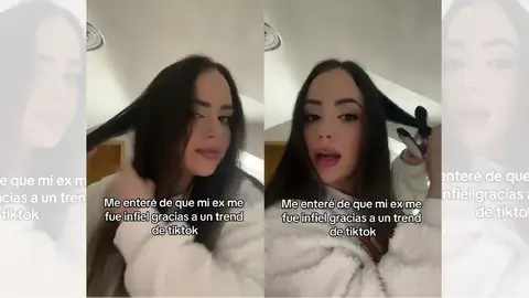 TikTok en el que explica cómo descubrió la infidelidad de su ex gracias a un trend. TikTok en el que explica cómo descubrió la infidelidad de su ex gracias a un trend.