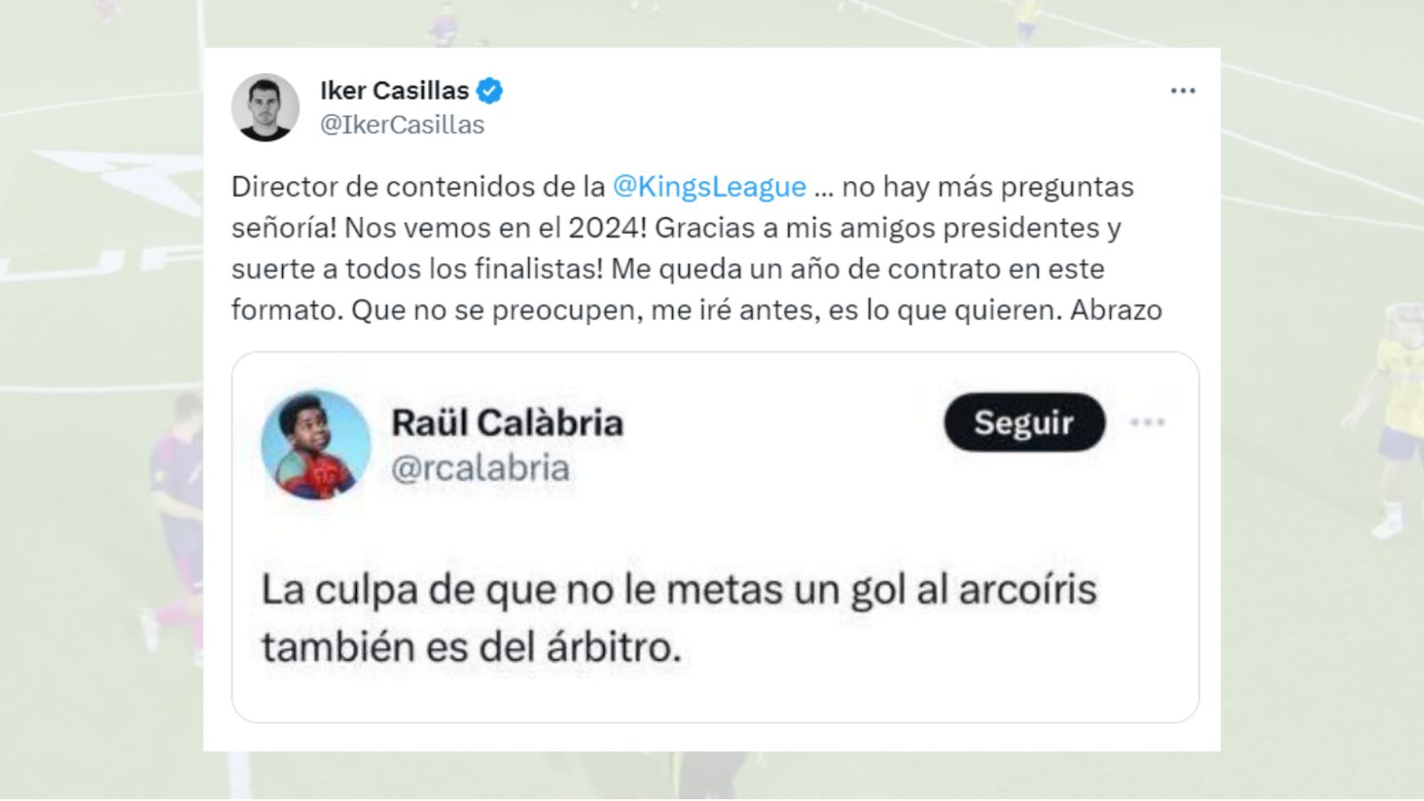 Iker Casillas explota contra la Kings League y dice que abandonará la liga antes de que termine su contrato