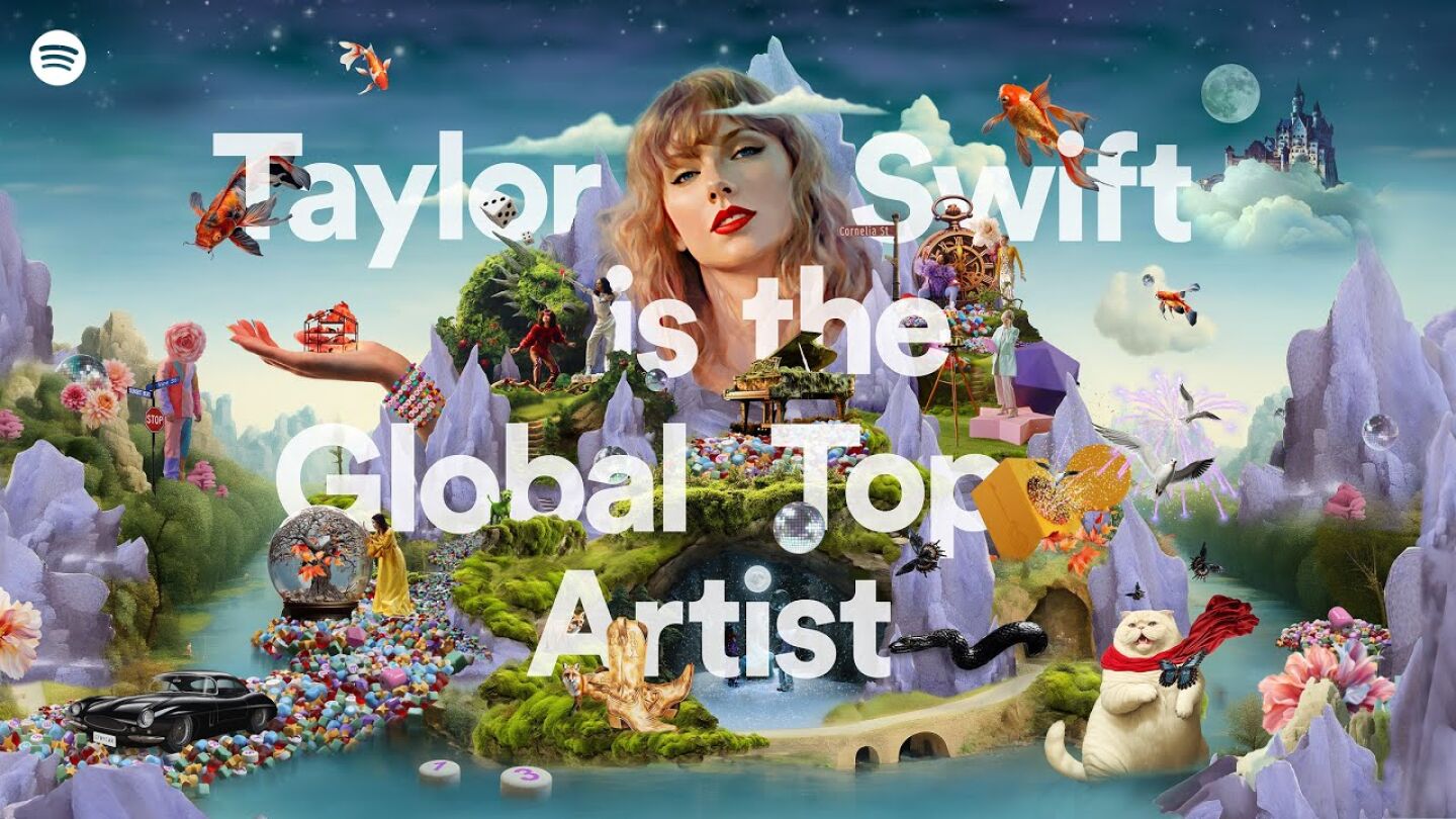 Taylor Swift es la artista m&aacute;s escuchada este 2023 en Spotify 