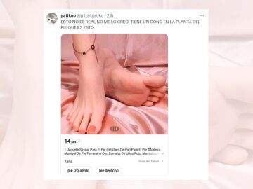 Tuit viral sobre el juguete sexual para fetichistas de pies.