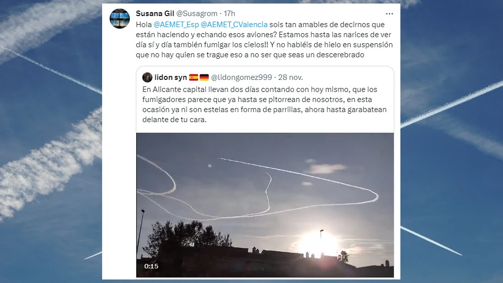 La demoledora respuesta de AEMET a una conspiranoica de los chemtrails