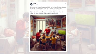 Así es como una IA imagina a una familia española de clase social baja, media y alta