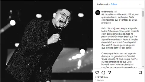 Muere el cantante de gospel brasileño Pedro Henrique Muere el cantante de gospel brasileño Pedro Henrique