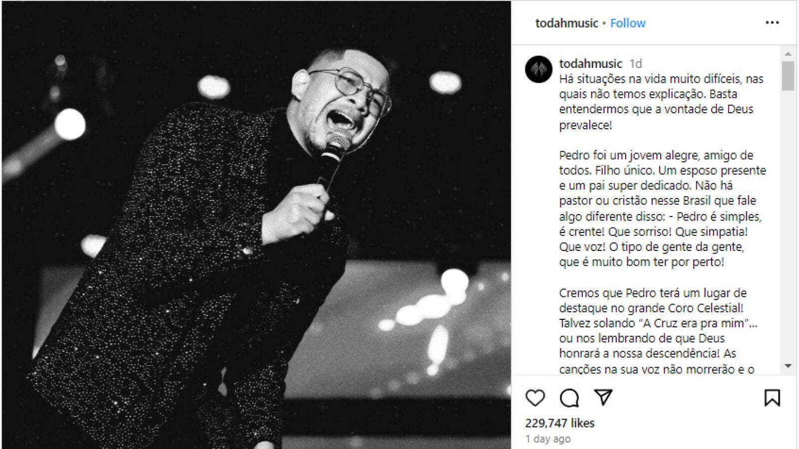 Muere el cantante de gospel brasileño Pedro Henrique a los 30 años tras desplomarse en mitad de una actuación
