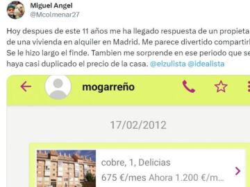 El due&ntilde;o de un piso en alquiler le contesta 11 a&ntilde;os despu&eacute;s