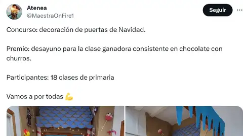 Pantallazo del tuit de @MaestraOnFire1 Pantallazo del tuit de @MaestraOnFire1