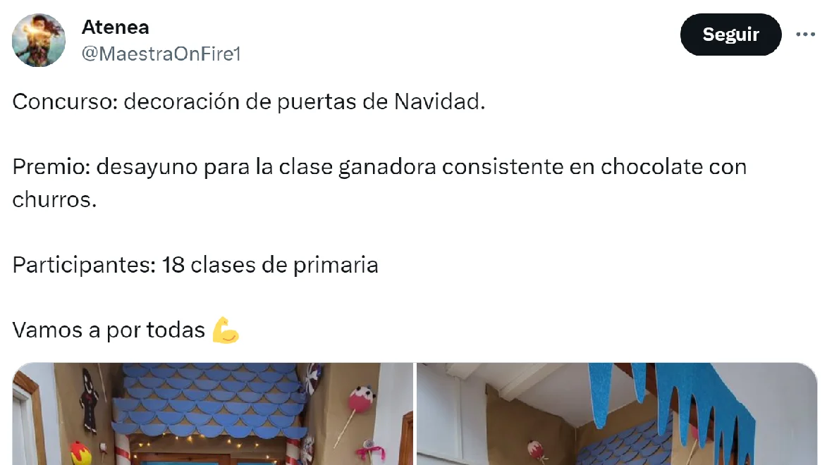 Pantallazo del tuit de @MaestraOnFire1 Pantallazo del tuit de @MaestraOnFire1