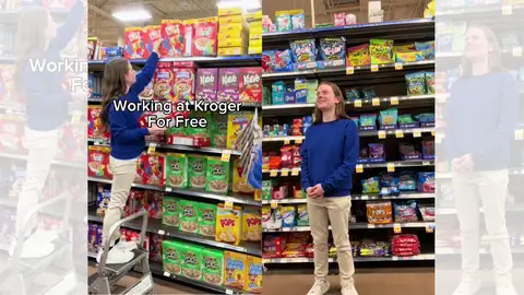 TikTok en el que ugh_madison fingió ser una trabajadora de Kroger. TikTok en el que ugh_madison fingió ser una trabajadora de Kroger.