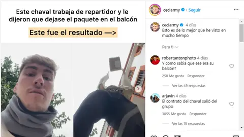 Le pidieron a este repartidor que tirará el paquete por el balcón Le pidieron a este repartidor que tirará el paquete por el balcón