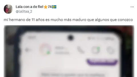 Tuit viral sobre la conversación que ha tenido su hermano. Tuit viral sobre la conversación que ha tenido su hermano.