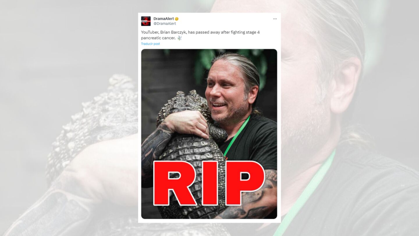 Tuit sobre el fallecimiento de Brian Barczyk.