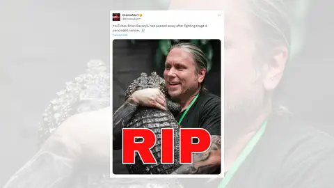 Tuit sobre el fallecimiento de Brian Barczyk. Tuit sobre el fallecimiento de Brian Barczyk.