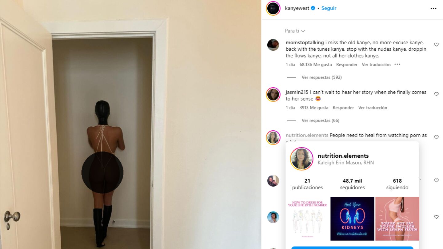Fotos de Bianca Censori casi desnuda que Kanye West ha publicado en Instagram
