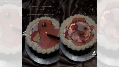 Le prende fuego a su tarta de cumpleaños y aparecen las evoluciones de Charmander
