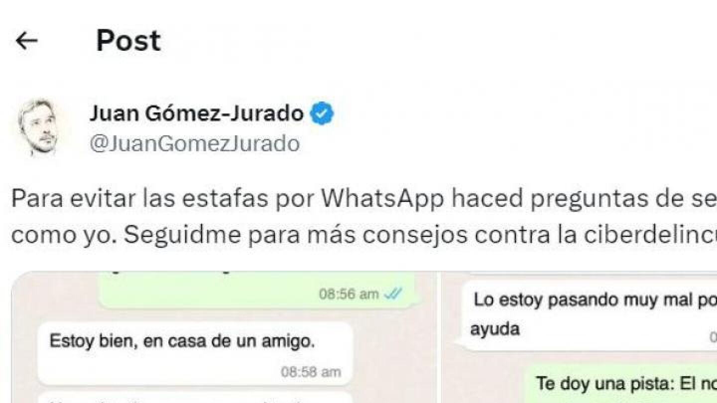 La genial repuesta por WhatsApp del escritor Juan G&oacute;mez Jurado a un estafador 