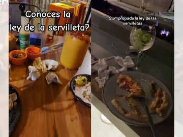 TikToks comprobando la teor&iacute;a de las servilletas.