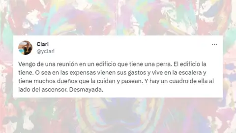 Tuit viral sobre la comunidad de vecinos que cuida de una perrita. Tuit viral sobre la comunidad de vecinos que cuida de una perrita.