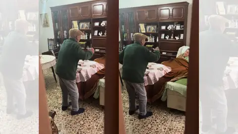 TikTok viral del abuelo que baila para animar a su esposa con alzhéimer. TikTok viral del abuelo que baila para animar a su esposa con alzhéimer.