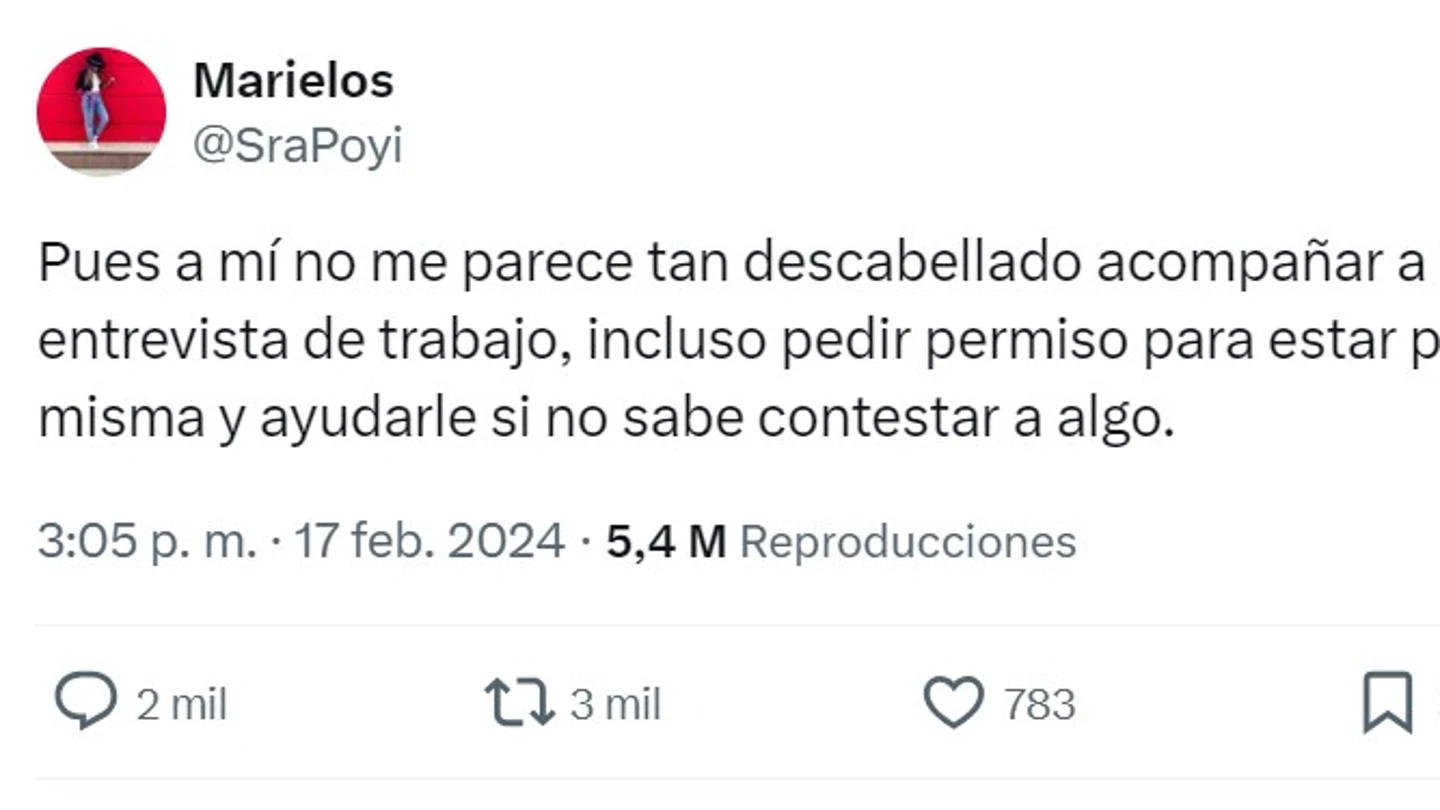 Tuit acompañar a hijos entrevista trabajo Tuit acompañar a hijos entrevista trabajo
