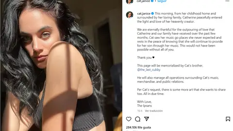 Cat Janice, en un post de su cuenta. Cat Janice, en un post de su cuenta.