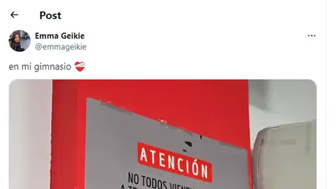 El genial cartel que hay colgado en un gimnasio de Madrid El genial cartel que hay colgado en un gimnasio de Madrid