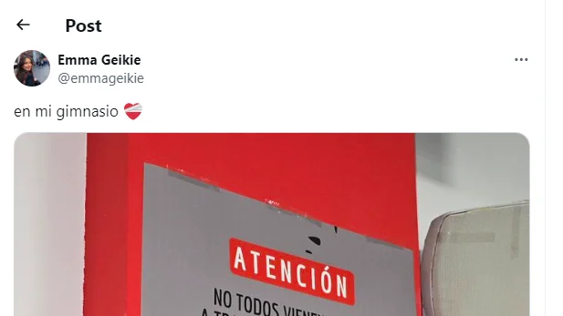 El genial cartel que hay colgado en un gimnasio de Madrid