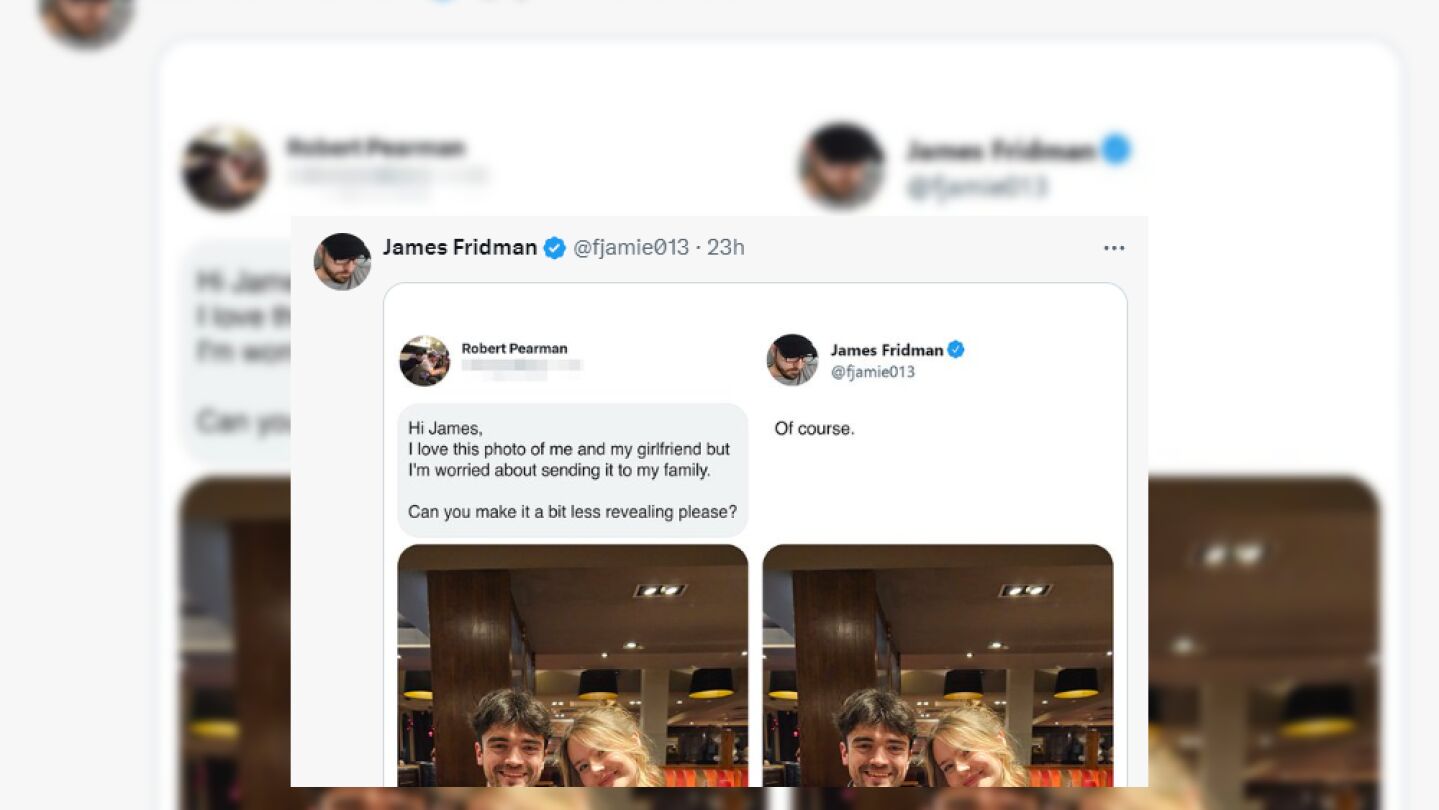 Pantallazo de un tuit de James Fridman