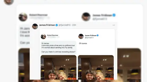 Pantallazo de un tuit de James Fridman Pantallazo de un tuit de James Fridman