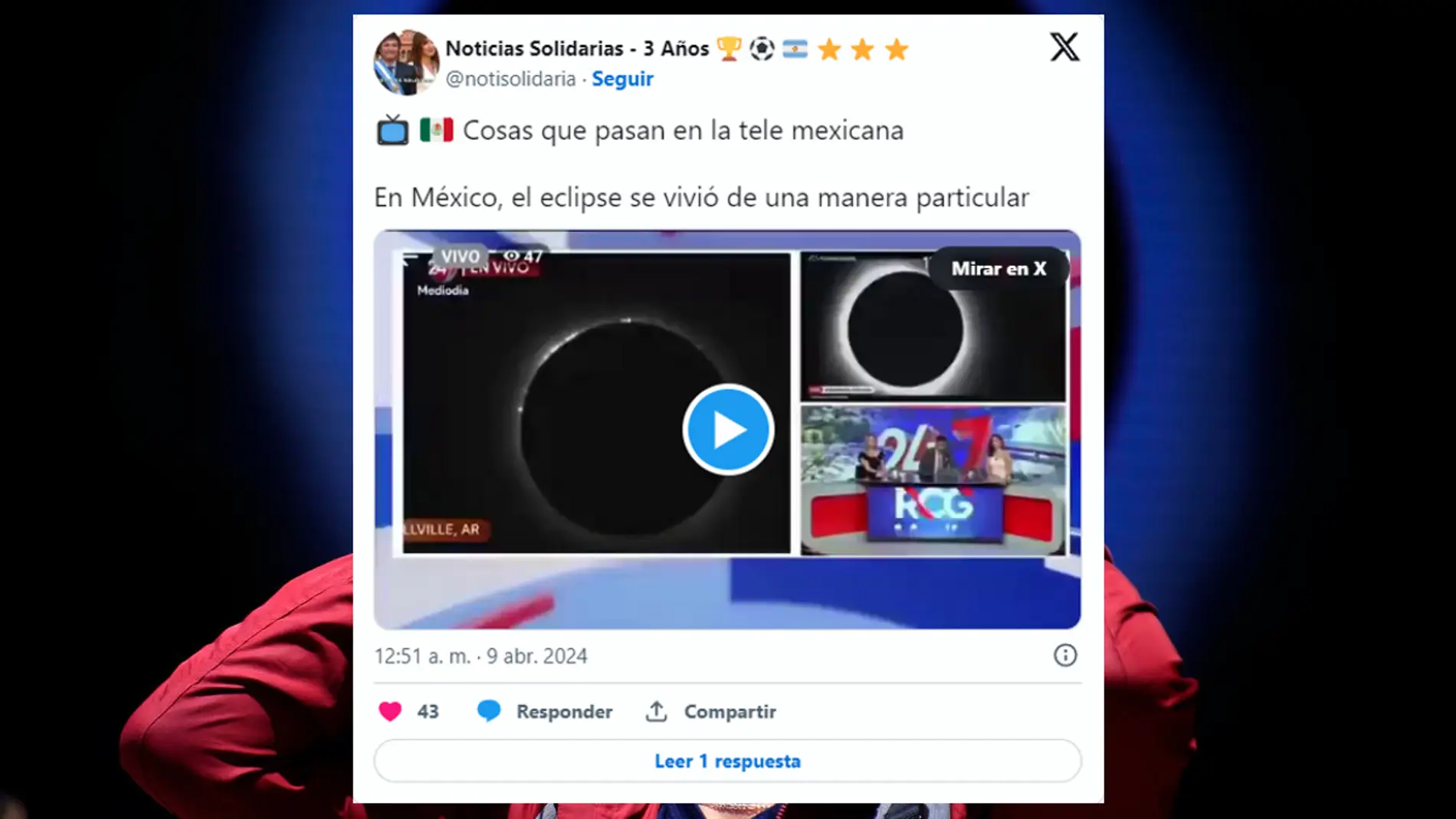 Cuelan un &quot;eclipse testicular&quot; en directo durante un informativo en México