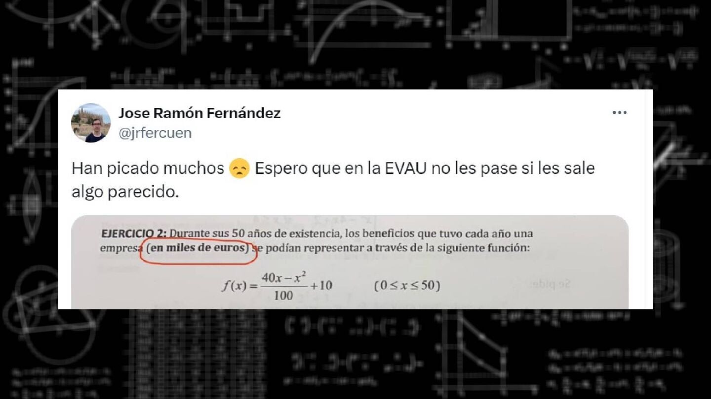 Tuit examen de matem&aacute;ticas ejercicio trampa
