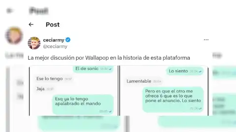 Tuit discusión Wallapop Tuit discusión Wallapop