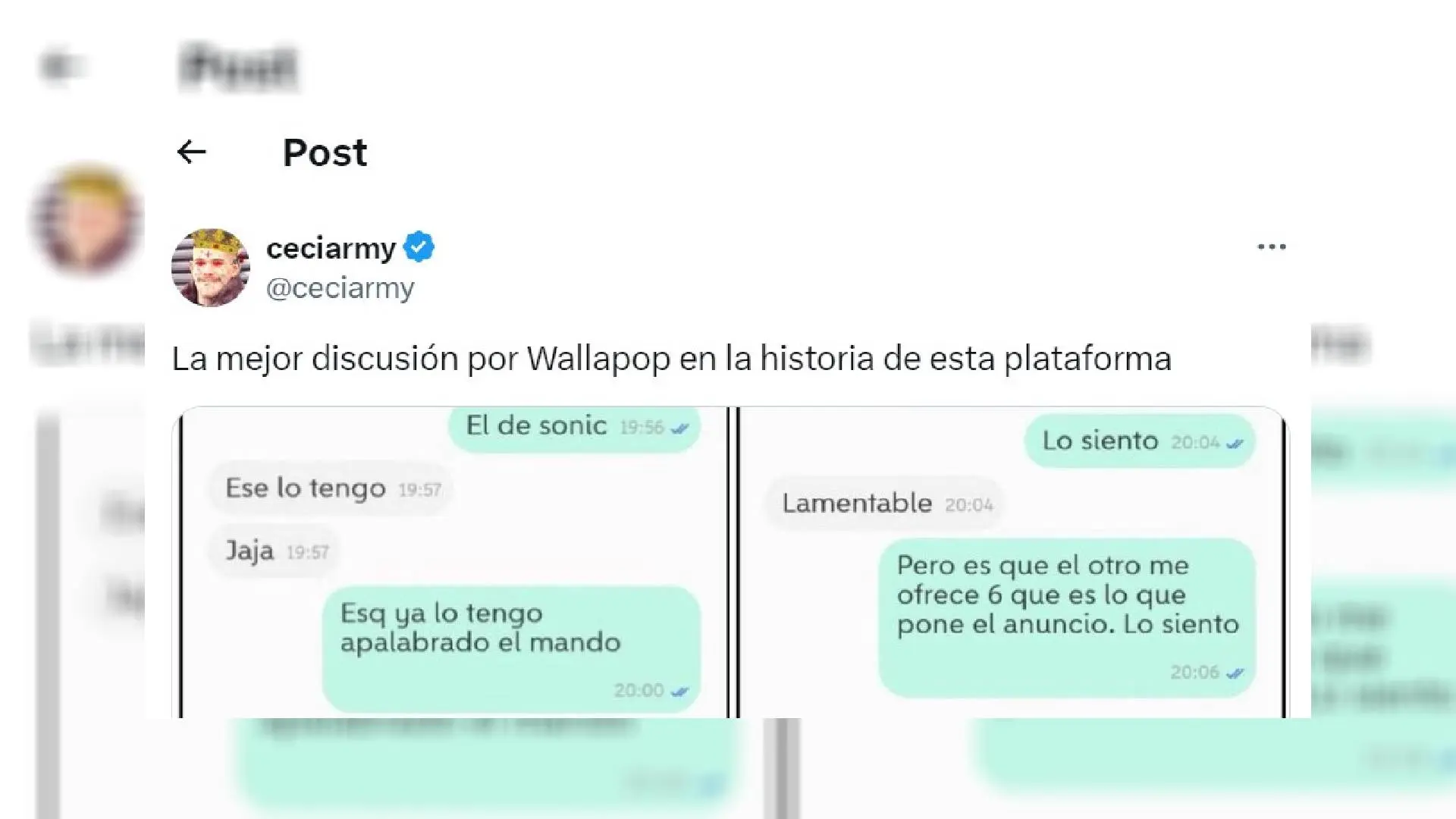 Tuit discusi&oacute;n Wallapop