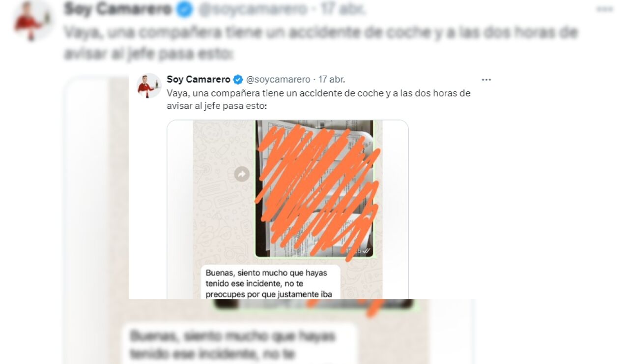 Tuit de @soycamarero