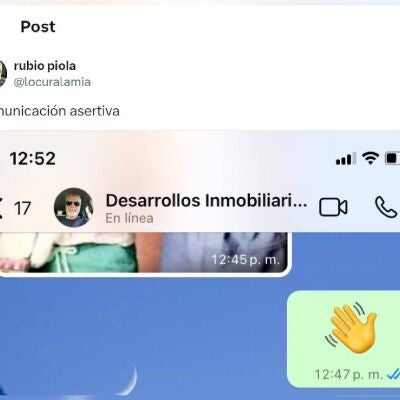 Tuit conversación WhatsApp emoticonos 