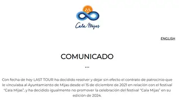 El festival Cala Mijas suspende su edición del 2024