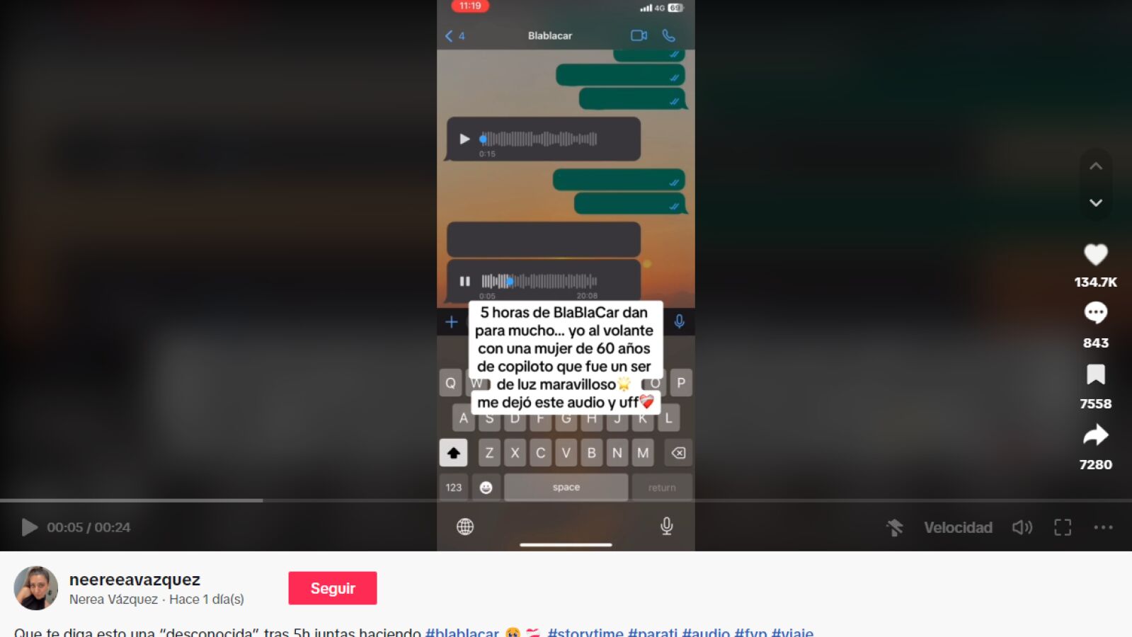 El emotivo mensaje viral de una señora a su compañera de un BlaBlaCar que está arrasando