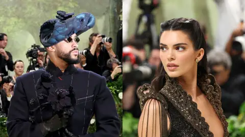 Bad Bunny y Kendall Jenner en la Met Gala 2024 Bad Bunny y Kendall Jenner en la Met Gala 2024