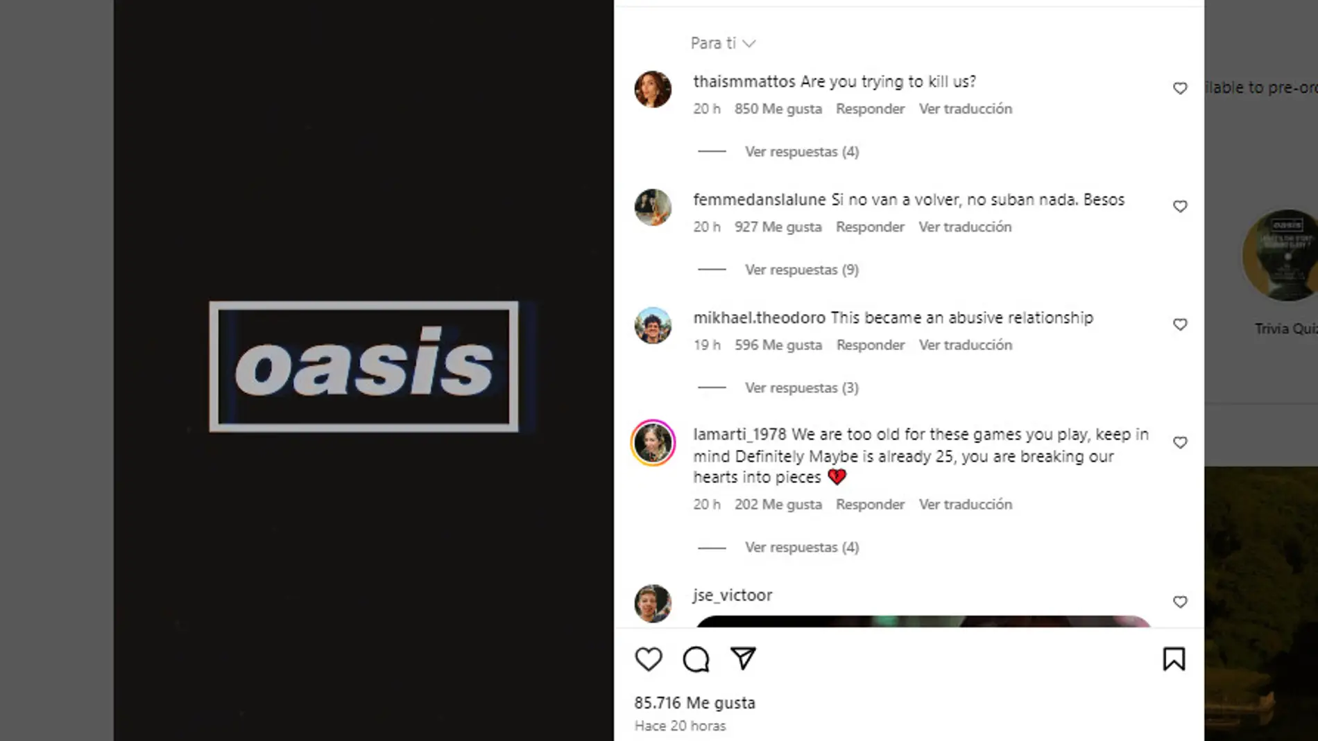 El inesperado anuncio de Oasis que ha causado pánico entre sus fans