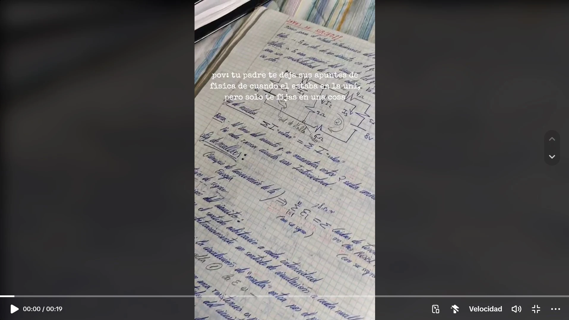 Tiktok apuntes de F&iacute;sica de su padre