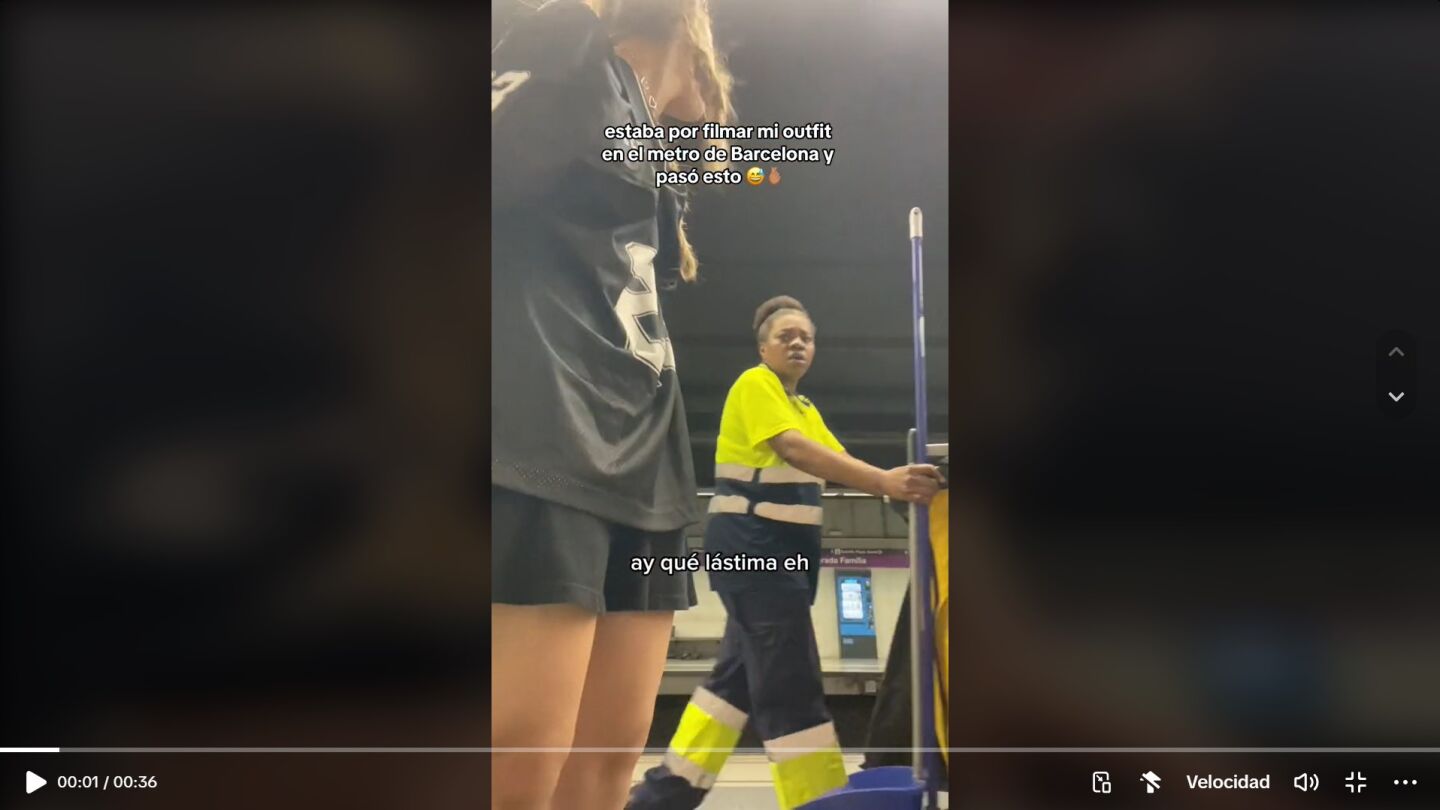 Tiktok limpiadora del metro de Barcelona