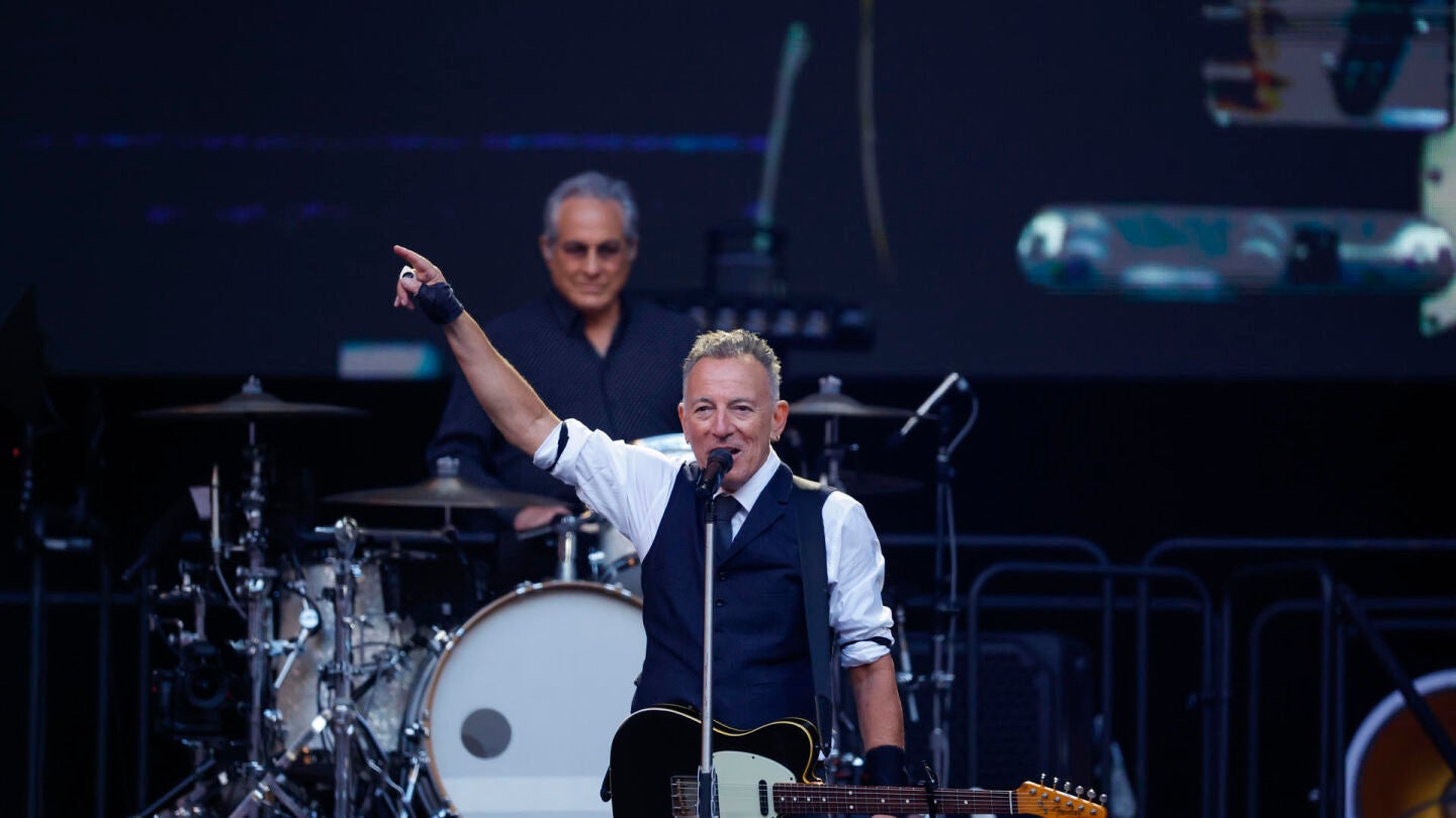 Bruce Springsteen durante el concierto en el estadio Metropolitano