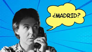 Paul McCartney llamando por teléfono